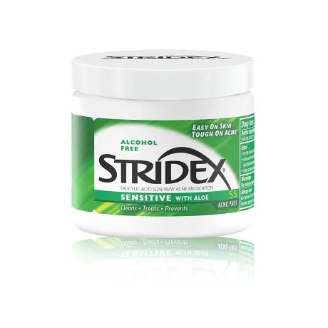 وسادات القطن الناعمة لتنظيف البشرة ولعلاج حب الشباب بحمض الساليسيليك 0.5 % من سترايديكس - 55 قطعه