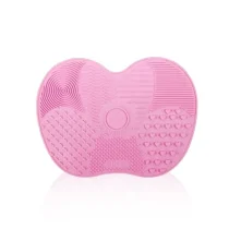 بساط سيليكون مرن ومتين مع سطوح مختلفة لتنظيف فرش المكياج